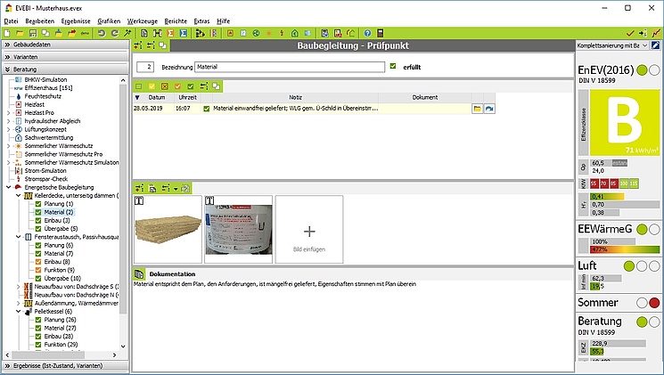 EVEBI Energieberatersoftware - Baubegleitung
