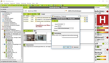 Baubegleitung Sanierung: Notizen eintragen, Editor mit Doppelklick öffnen