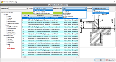 Wärmebrücken Pro: Datenbank