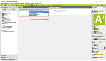 EVEBI - Wärmebrücken Pro: Dialog - Verfahren wählen