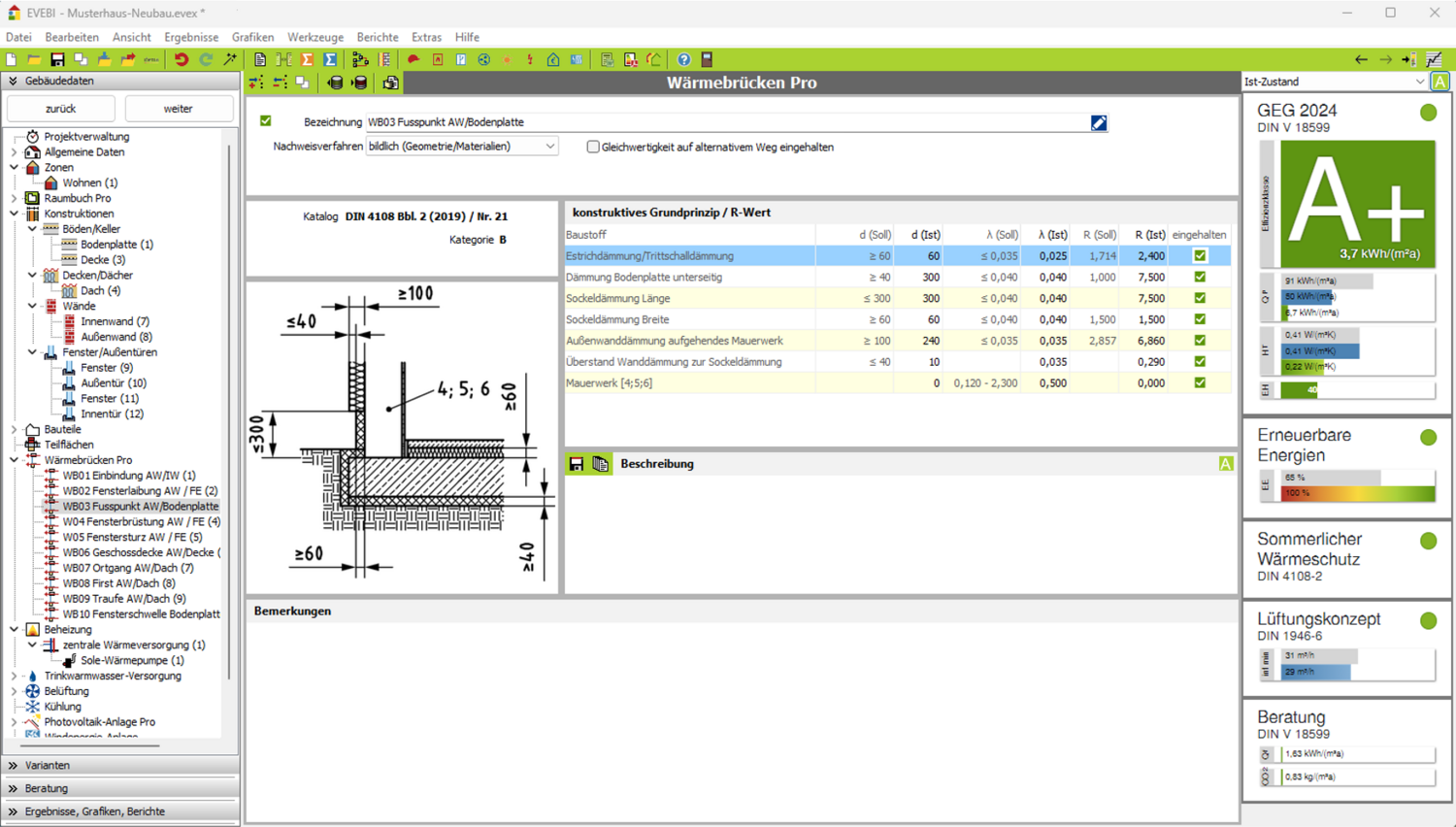 Gleichwertigkeitsnachweis gem. DIN V 4108 Bbl. 2