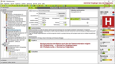 Wechsel zwischen Masken über Symbole oder Tastatur