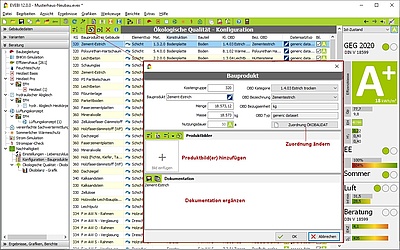 Dialog: Bearbeitung Bauprodukt