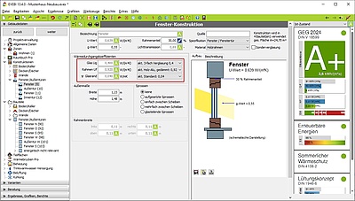 Erweiterung der Standardwerte für Fensterkonstruktionen