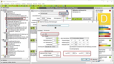 Festlegen der Parameter der Wärmepumpe