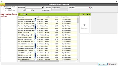 Datenbankansicht: Import von und nach csv