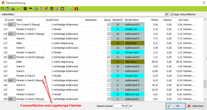 Flächenzusammenstellung - Fenster