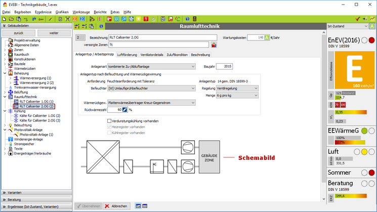 RLT: Schemabild der Anlage