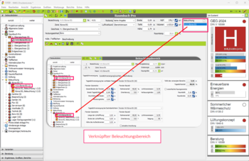 Raumbuch: Verknüpfung Beleuchtungsbereich