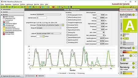 Stromsimulation für Variante