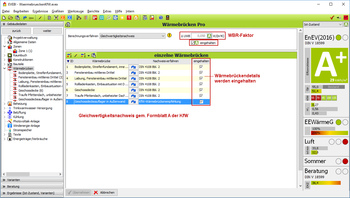 EVEBI - Wärmebrücken Pro: Gleichwertigkeitsnachweis KfW eingehalten