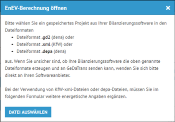 Online: Auswahl der Datei (Schritt 8)