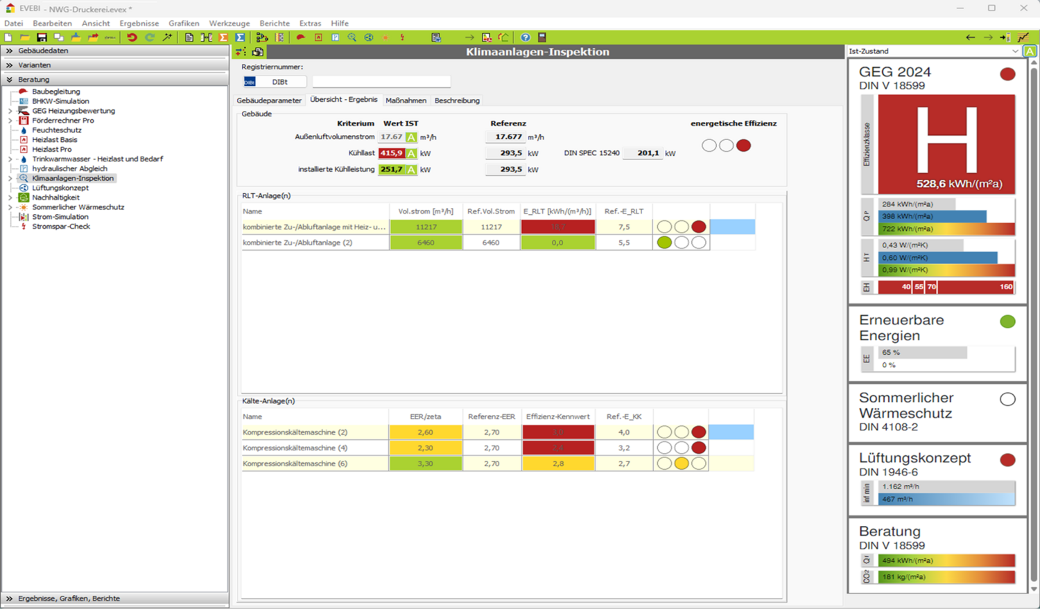 EVEBI Energieberatersoftware - KlimaanlageninpektionEVEBI Energieberatersoftware