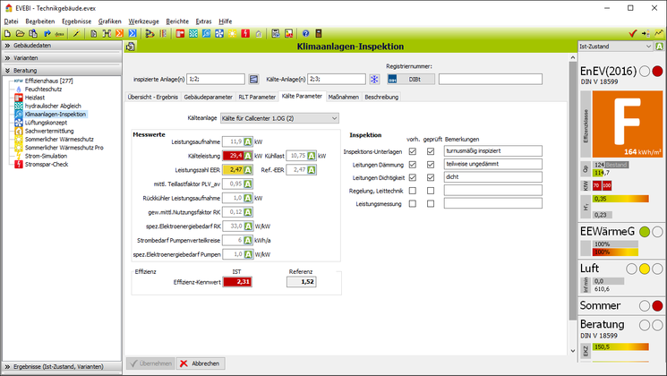 EVEBI Energieberatersoftware - Klimaanlageninpektion - Kältemaschinen