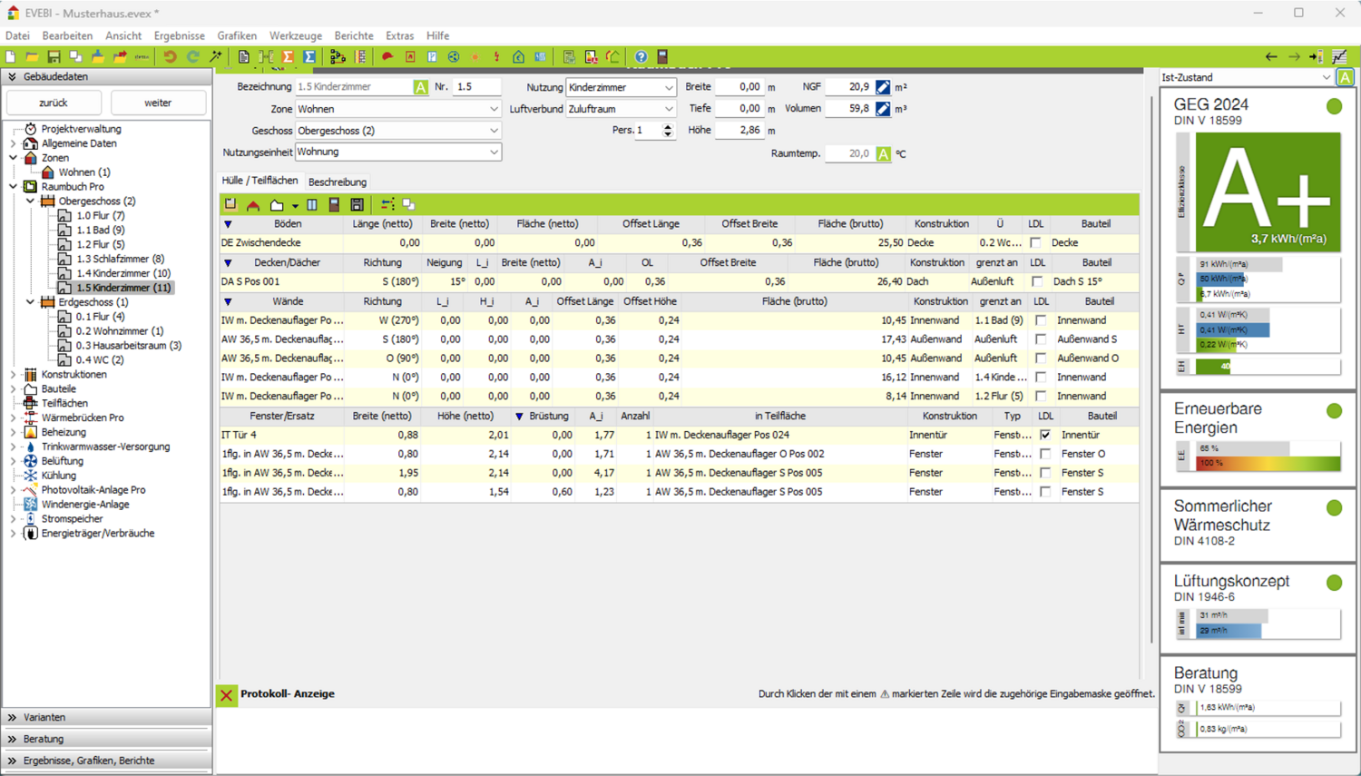 EVEBI Energieberatersoftware - Raumerfassung