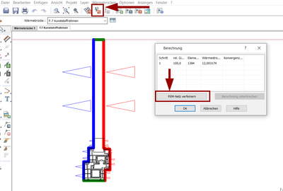 ThermCAD 4: Referenzbauteil - FEM-Netz