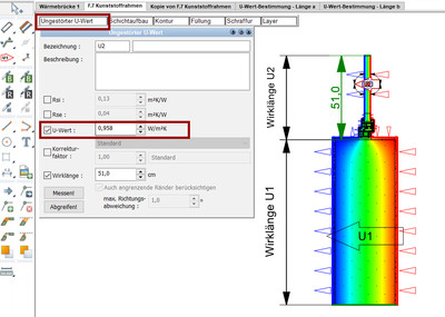 ThermCAD 4: Referenzbauteil - U-Wert