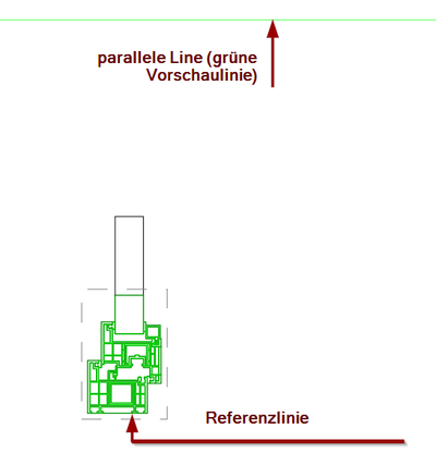 ThermCAD 4: Referenzbauteil - Vorschaulinie