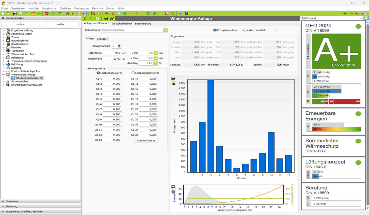 EVEBI Energieberatersoftware - Windenergieanlage