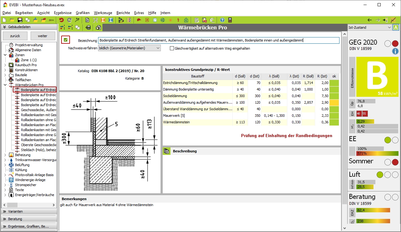 Gleichwertigkeitsnachweis gem. DIN V 4108 Bbl. 2